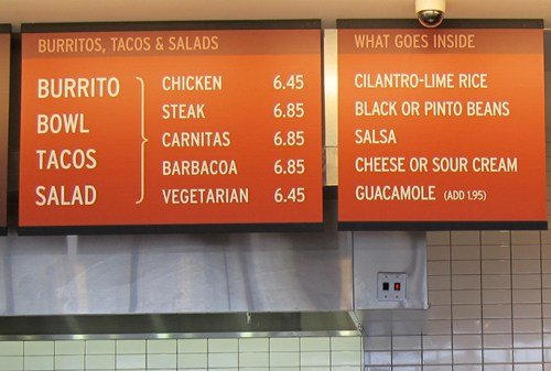 chipotle menu